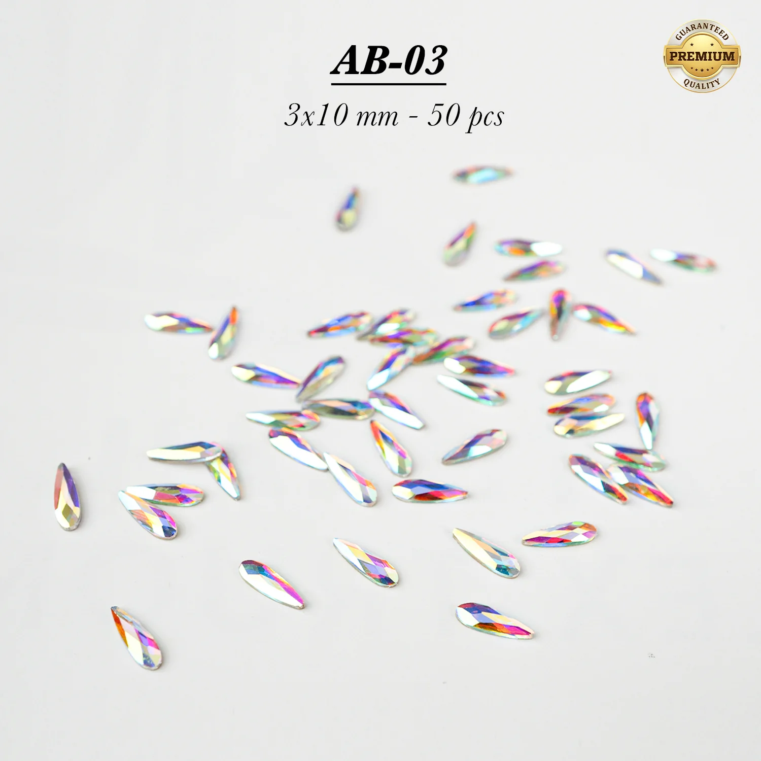 HIGH QUALITY 3D AB RAINBOW DIAMOND GEMSTONE - Flat Back - Image 29