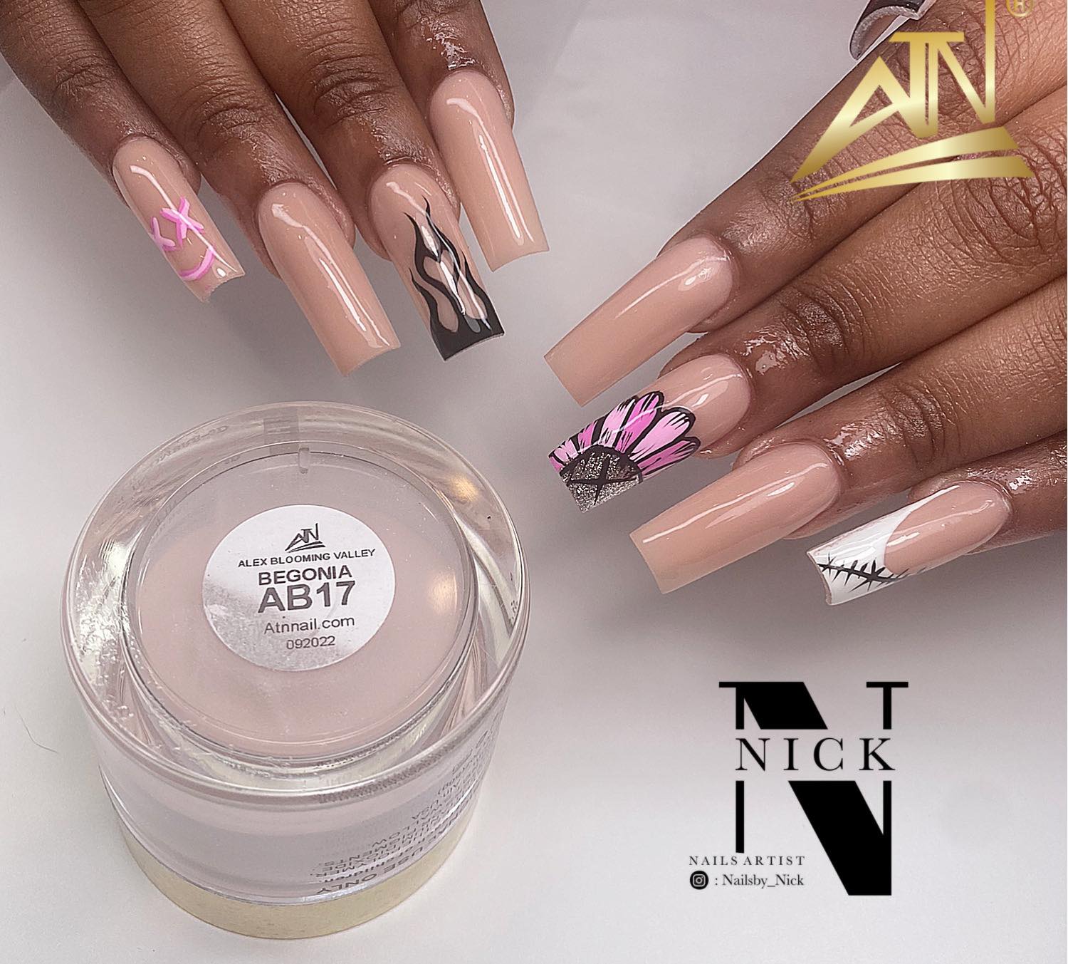 Alex Blooming Valley Nude Acrylic Powder – Set AB 18 Colors - Image 50