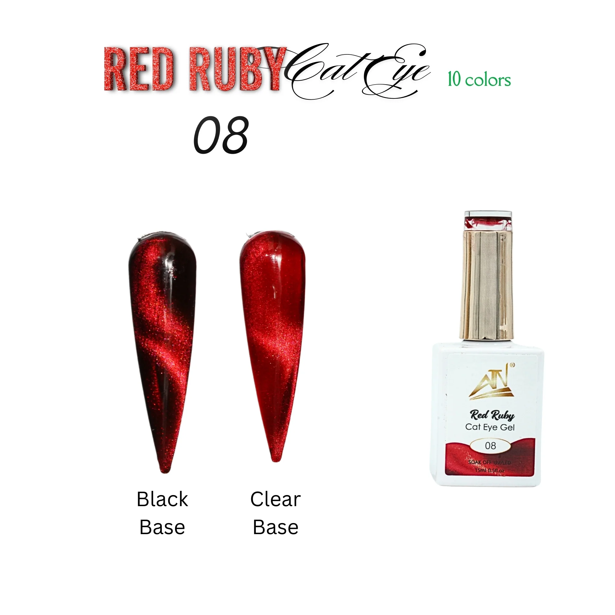 Red Ruby Cat Eye - Set 10 Colors - Image 11