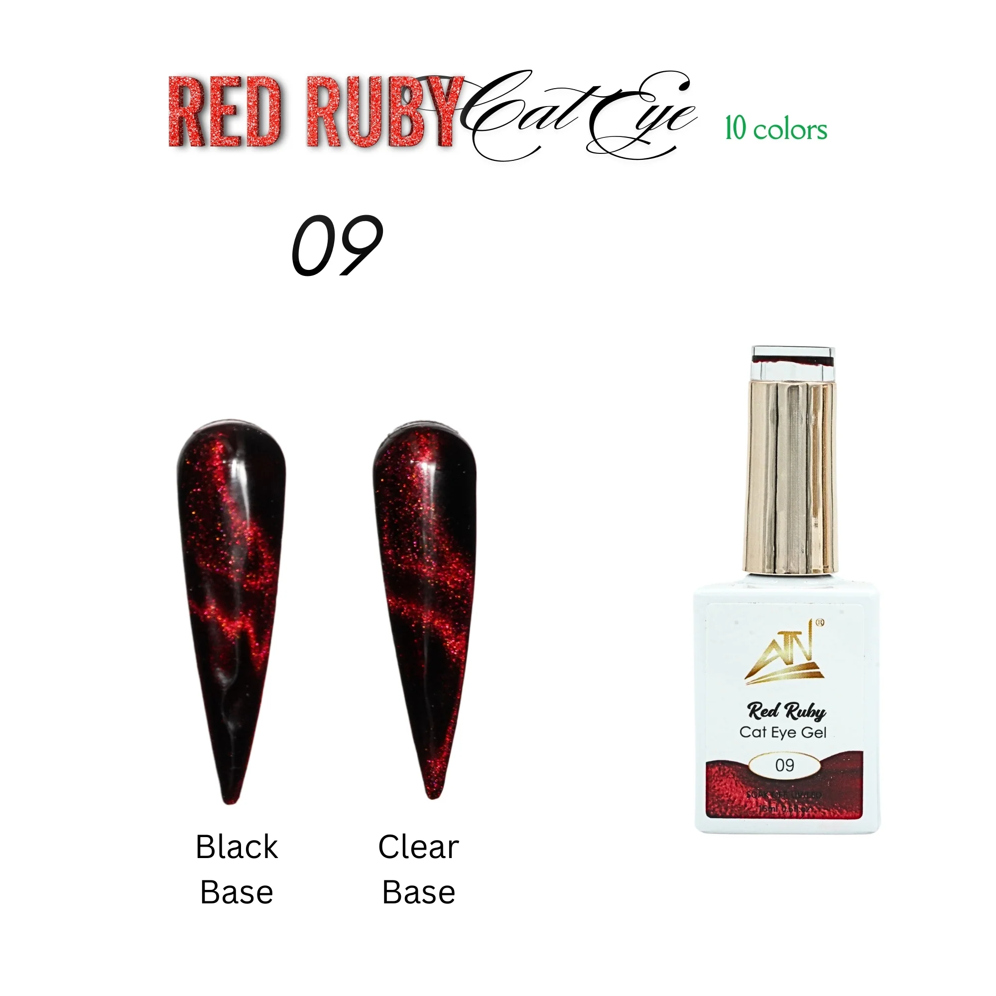 Red Ruby Cat Eye - Set 10 Colors - Image 12