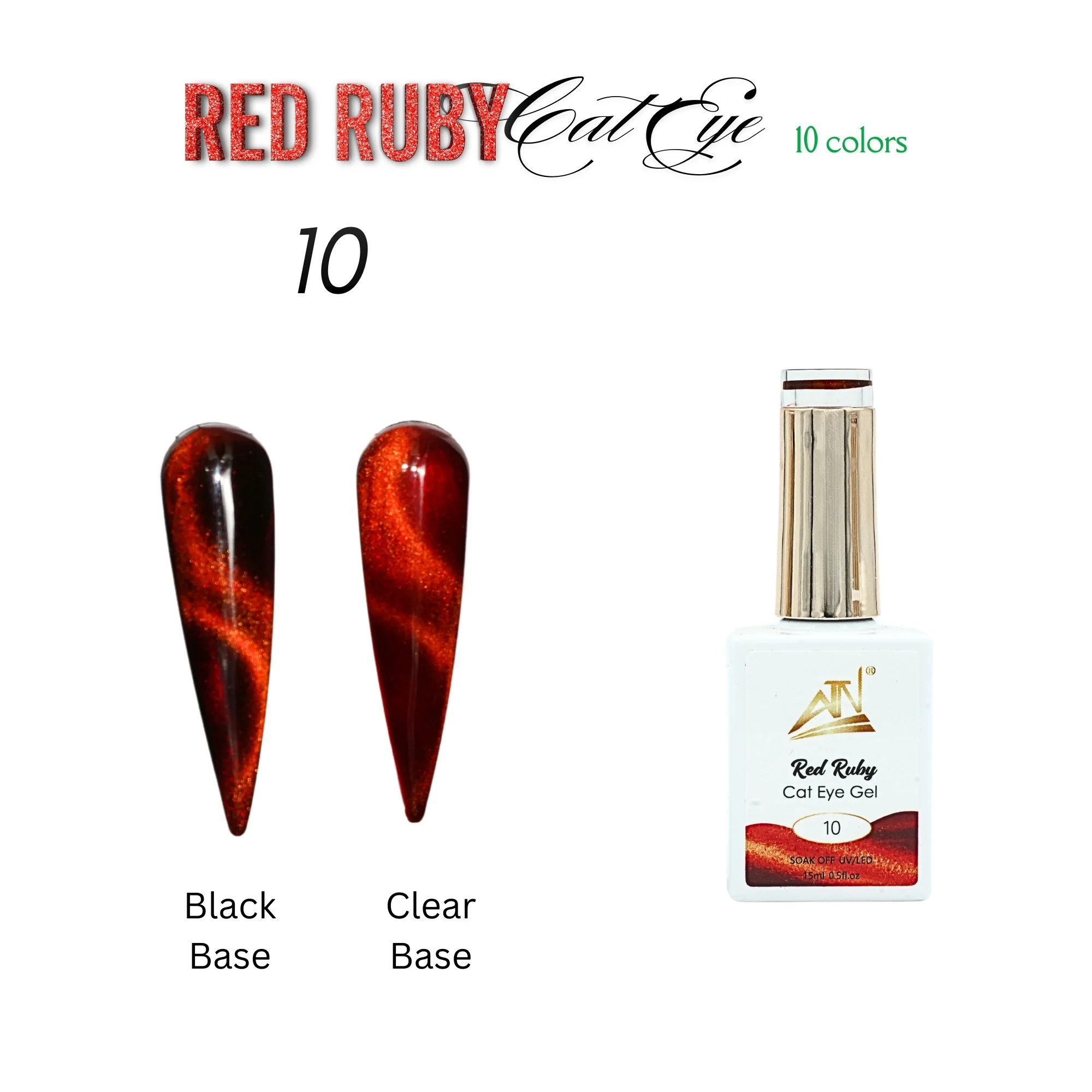 Red Ruby Cat Eye - Set 10 Colors - Image 13