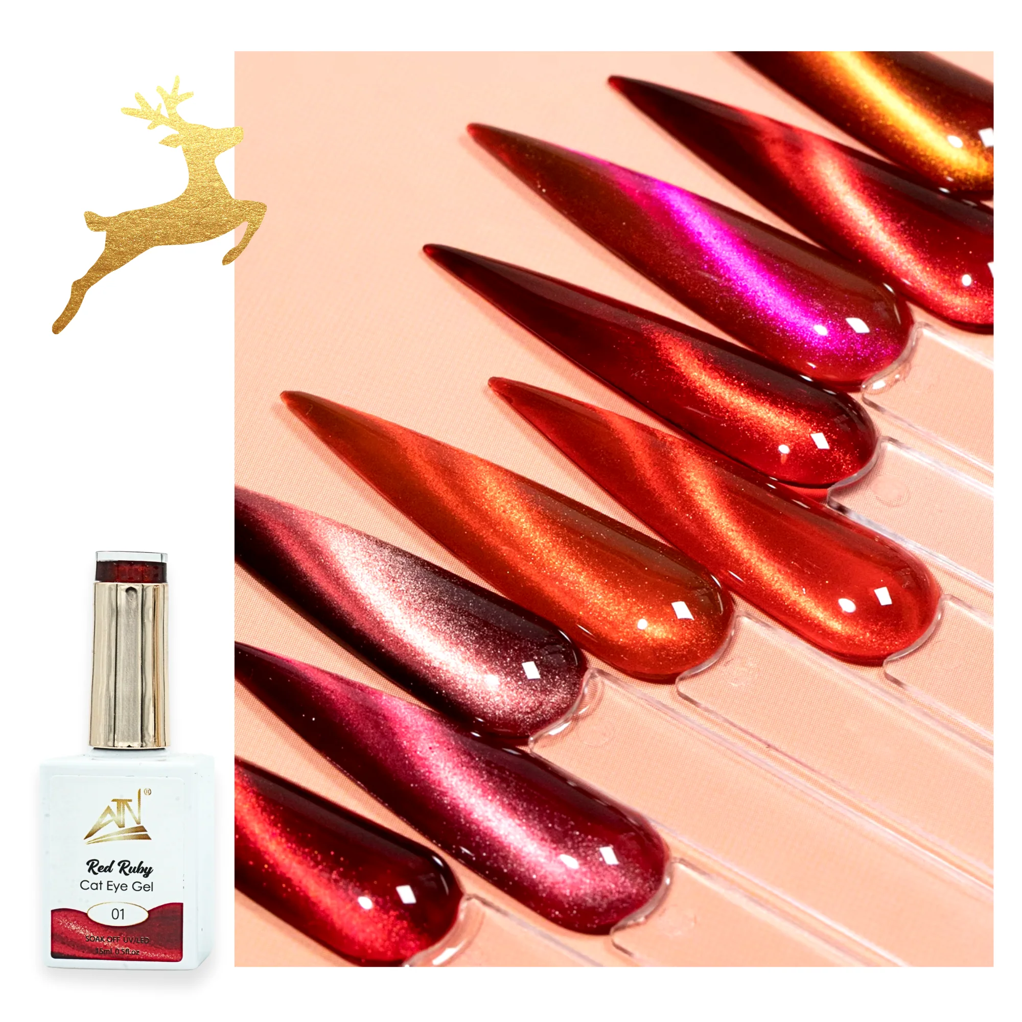 Red Ruby Cat Eye - Set 10 Colors - Image 15