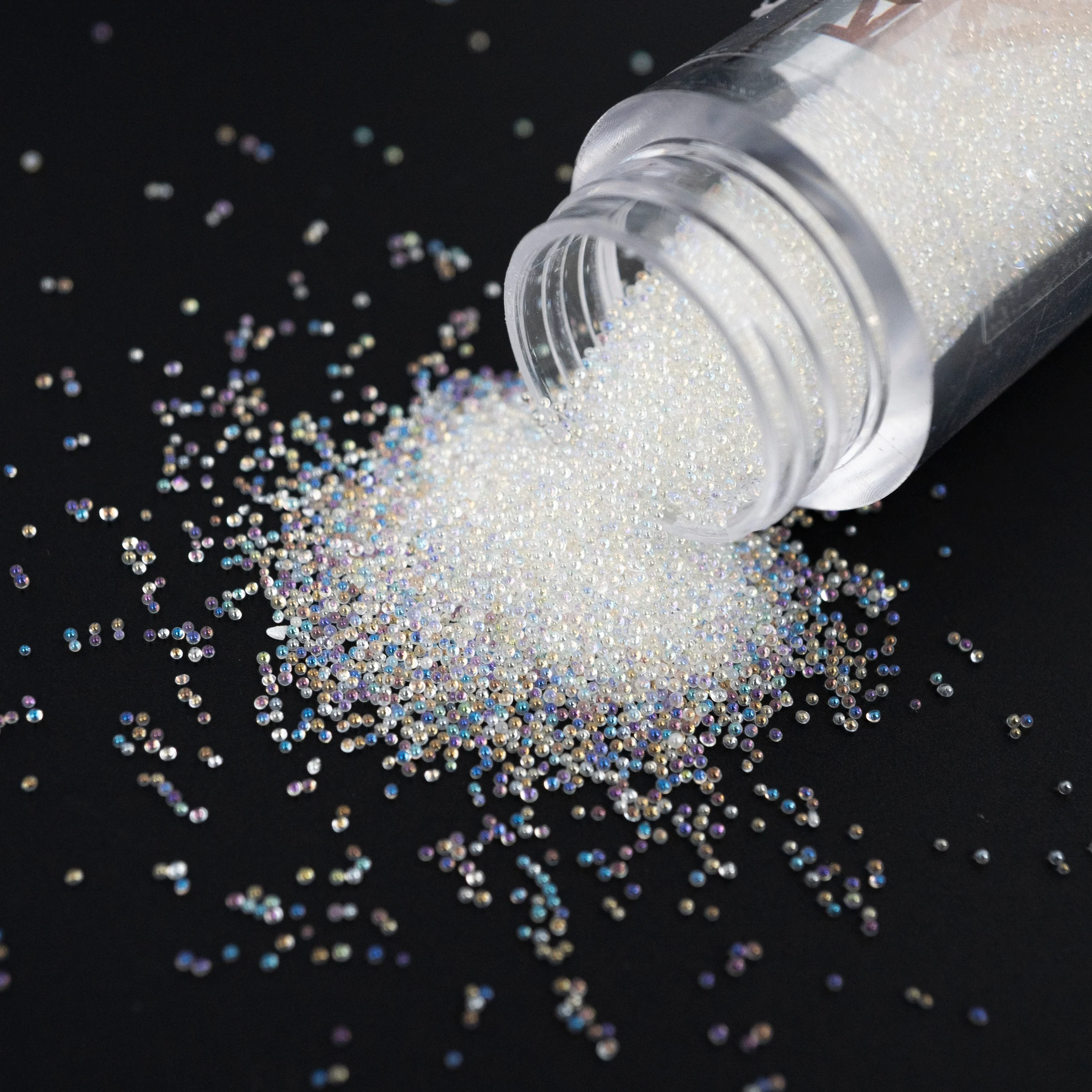 NAIL DECORATION - BEADS - AB RAINBOW - 0.8mm - Image 2