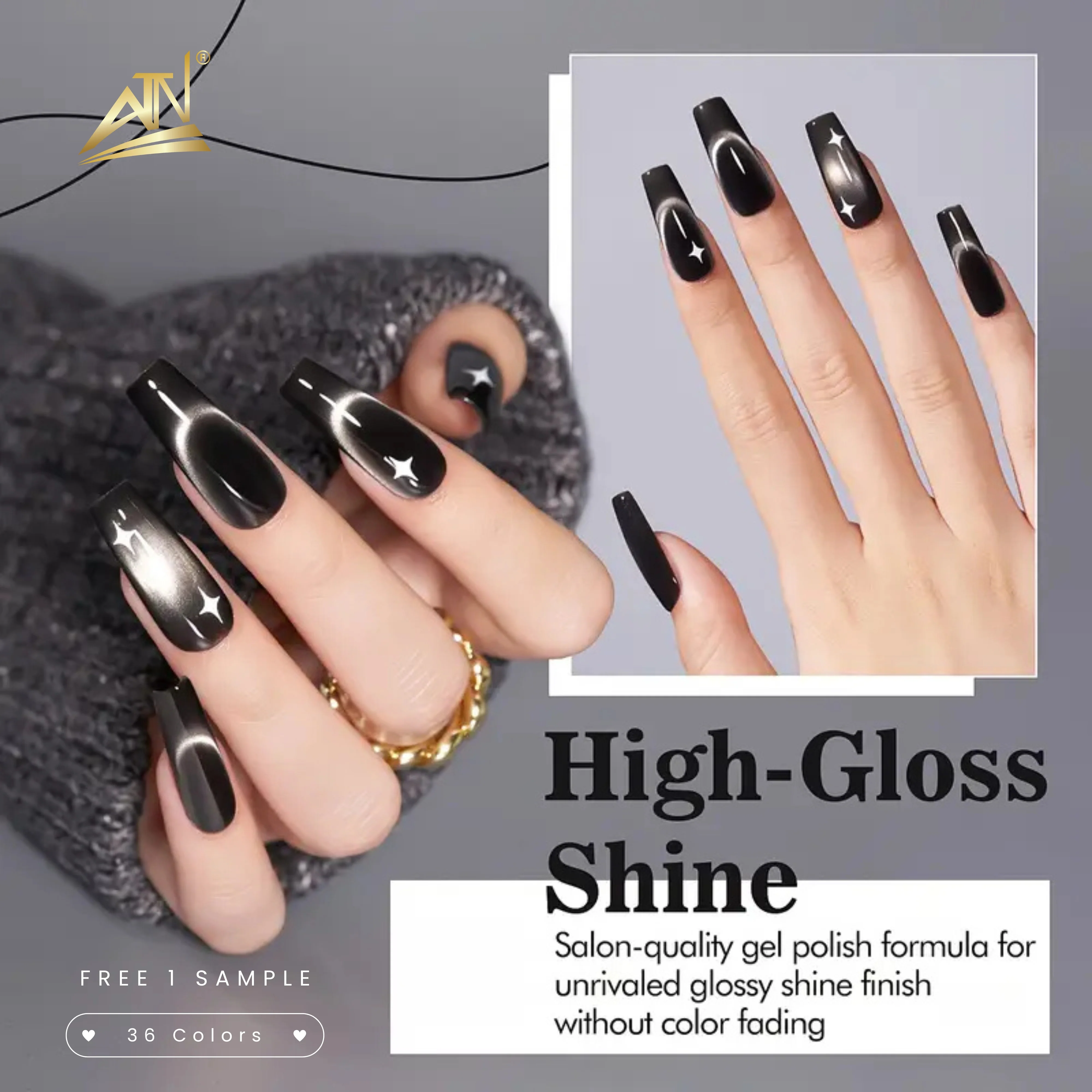 Gemstone Cat Eye Gel Polish – Set 36 Colors | DM Collection - Image 3