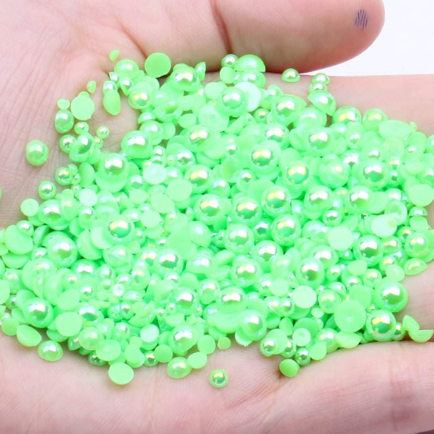 NAIL ART DESIGN - PEARL BEAD HALF FLAT BACK - Image 10