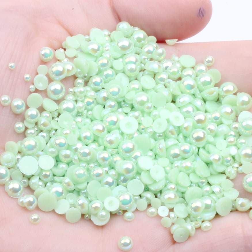 NAIL ART DESIGN - PEARL BEAD HALF FLAT BACK - Image 11