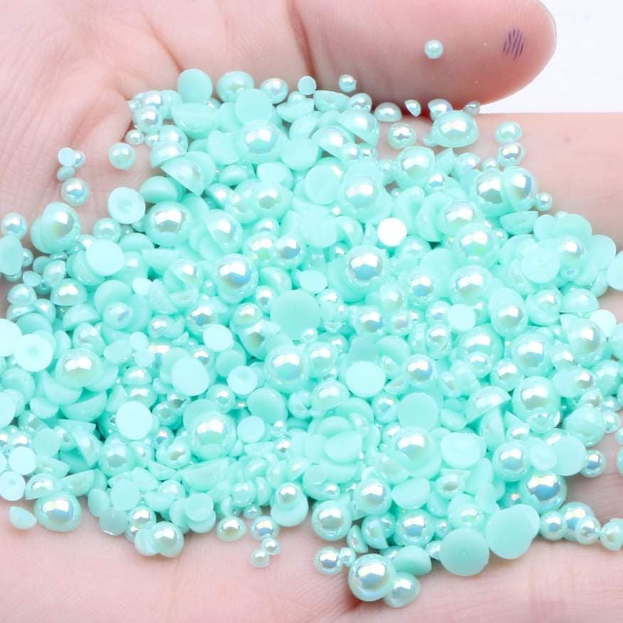 NAIL ART DESIGN - PEARL BEAD HALF FLAT BACK - Image 12