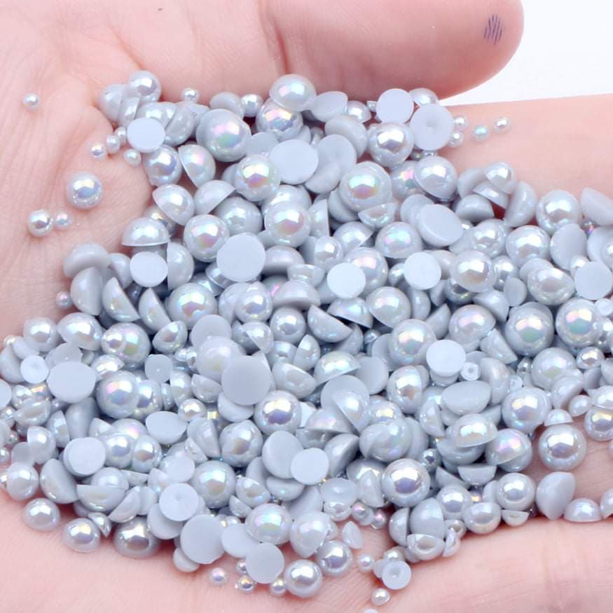NAIL ART DESIGN - PEARL BEAD HALF FLAT BACK - Image 16