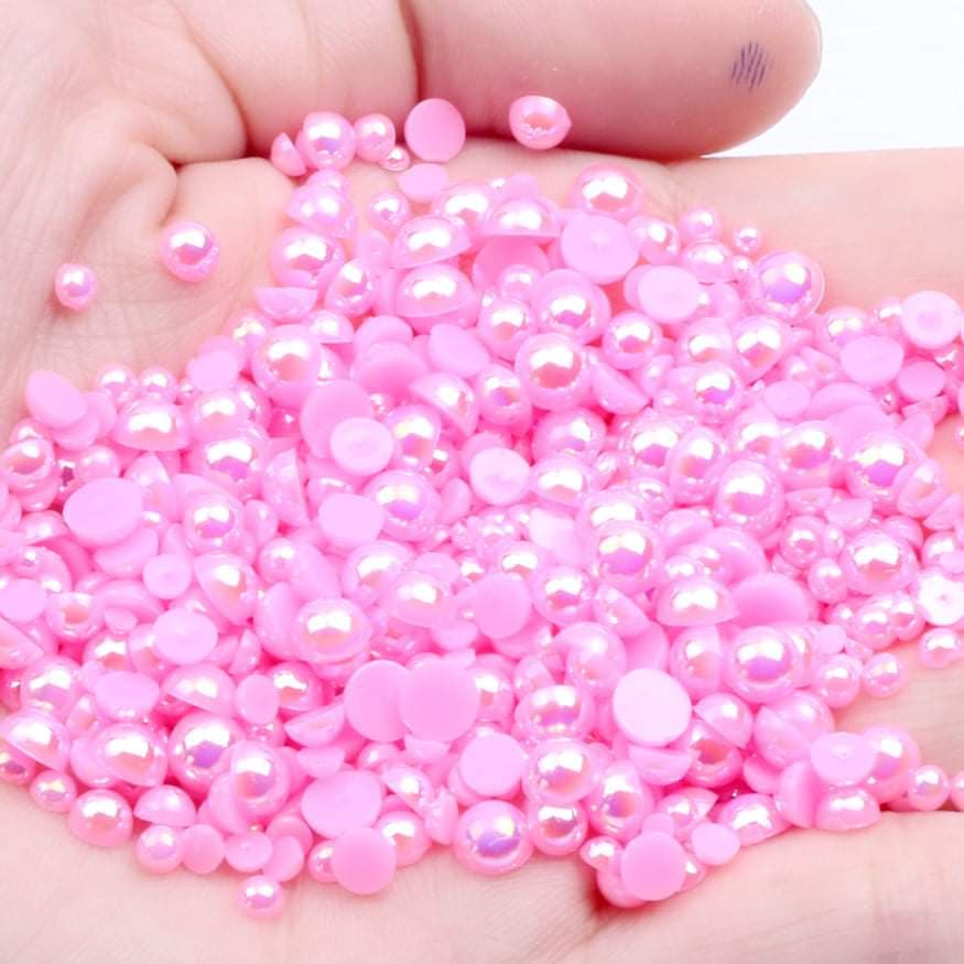 NAIL ART DESIGN - PEARL BEAD HALF FLAT BACK - Image 19