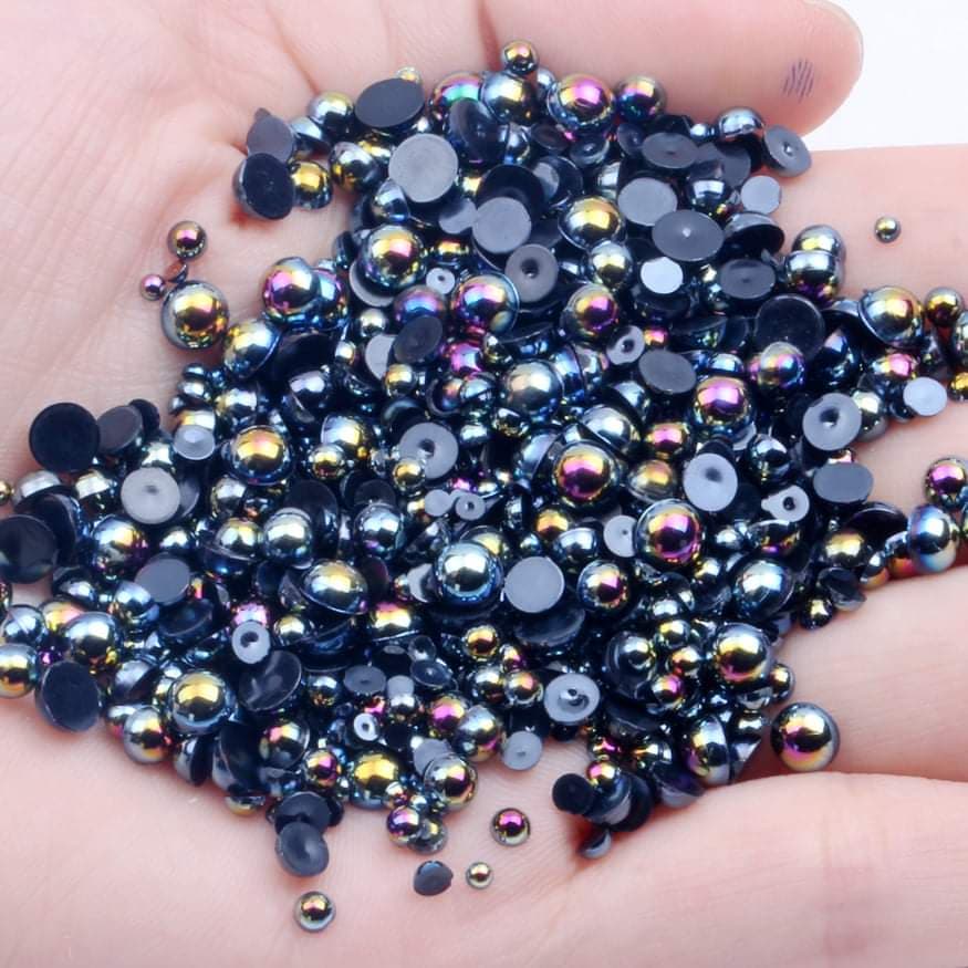 NAIL ART DESIGN - PEARL BEAD HALF FLAT BACK - Image 2