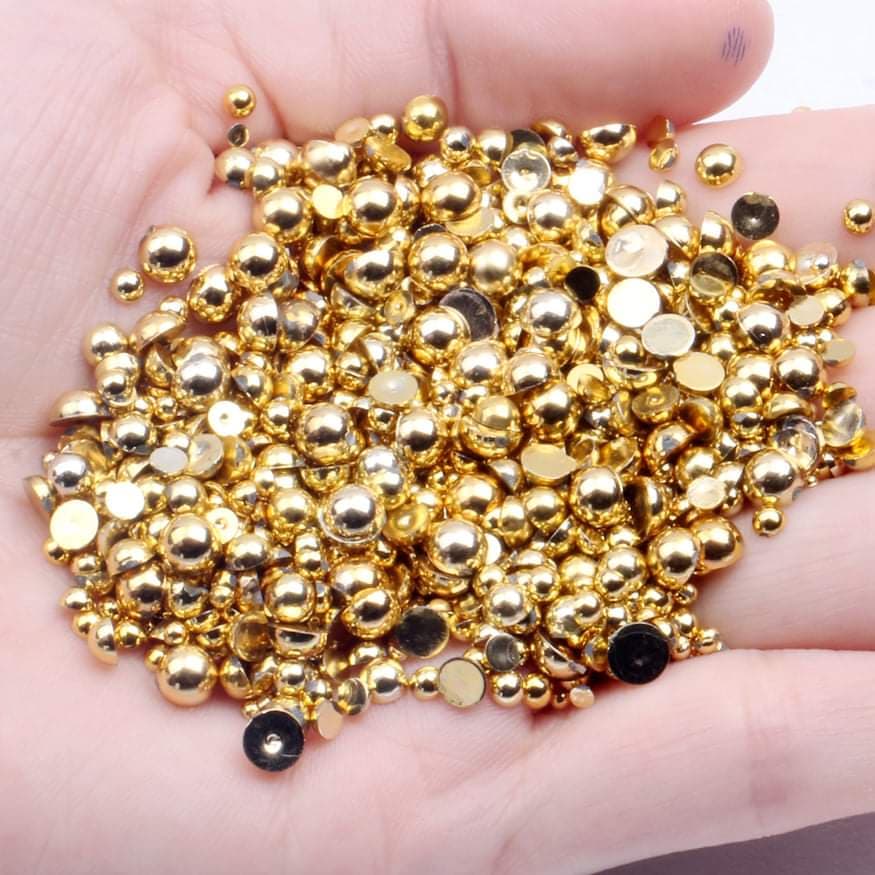 NAIL ART DESIGN - PEARL BEAD HALF FLAT BACK - Image 8