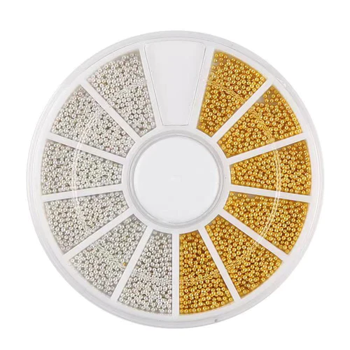 Nail Art Decoration - 1mm Metal Beads Wheel - Gold_Silver_Rose Gold - Image 4