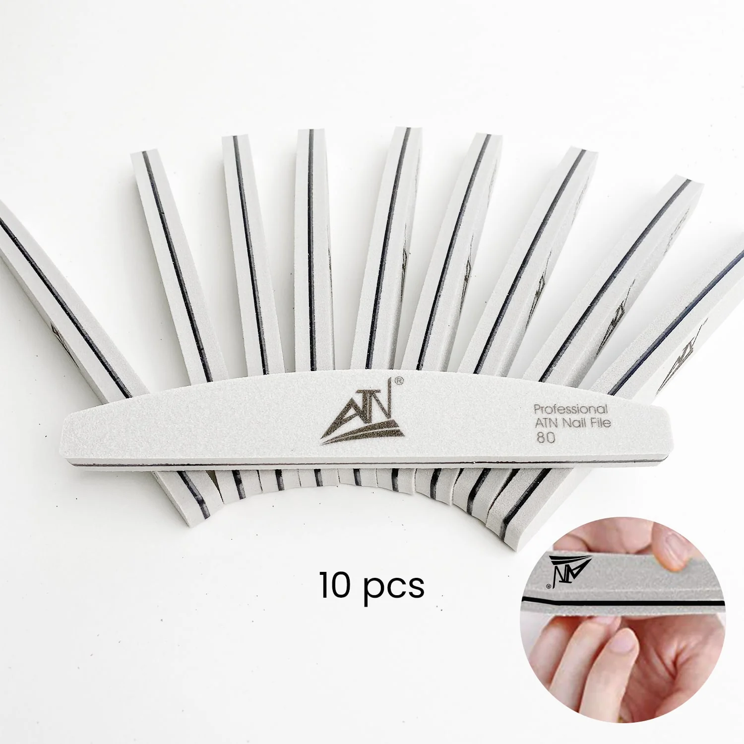 Nail File Buffer 80/100 - White Curve (10pcs/Pack)