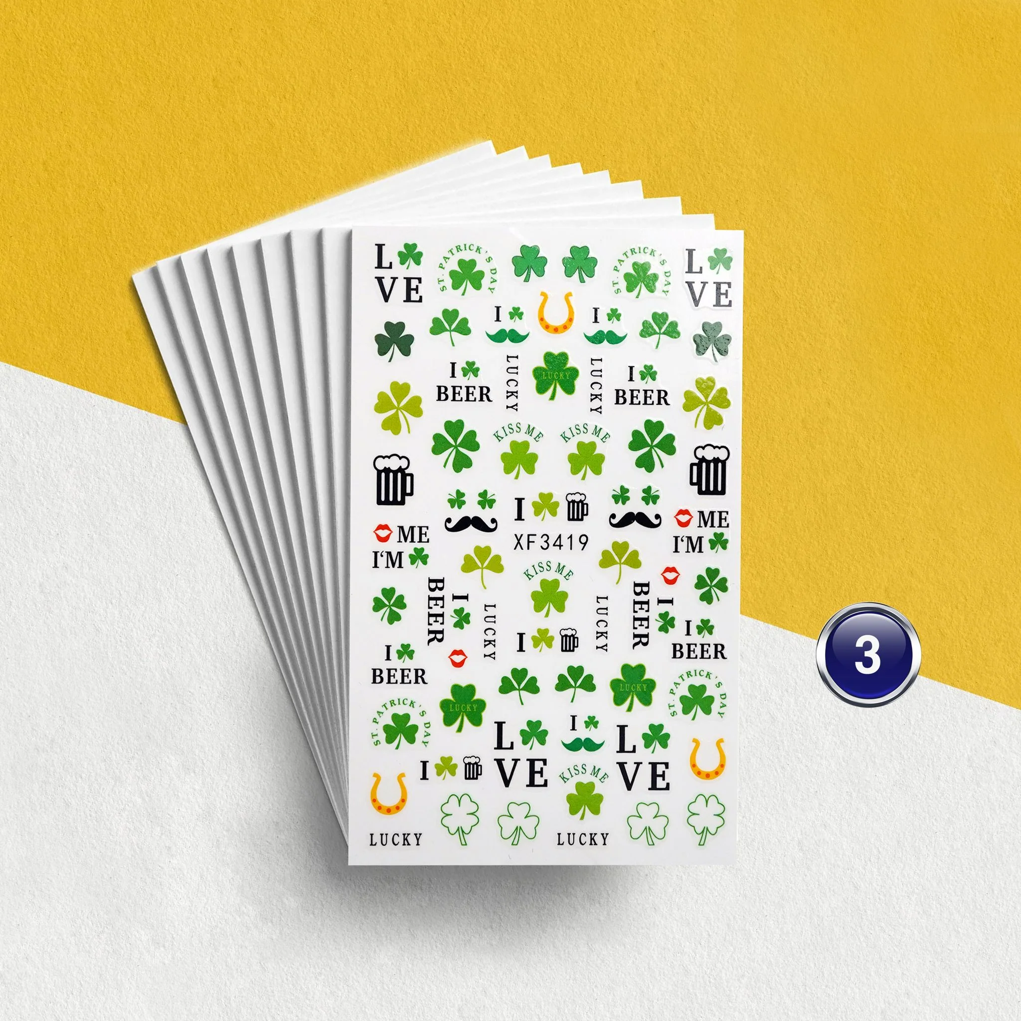 STICKER - LUCKY 4 LEAF CLOVER | SET 6 PCS - Image 4